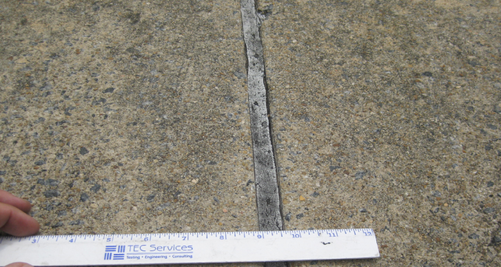 Parking Garage Assessment: Sealant Joint in Need of Replacement