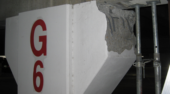 Structural Distress - Spalled Reinforced Concrete Corbel