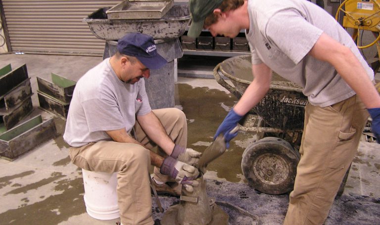 Admixture Lab-Making Slump Test Sample